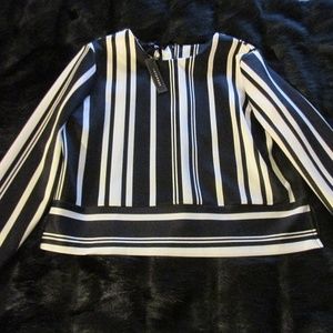 NWT Metaphor Striped Top Size XL Black & White